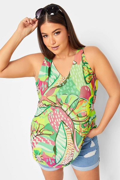 Stil Diva Plus Size V-Neck Floral Patterned Blouse