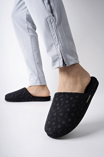 Moda Frato Modafrato DİMEN Men's House Slippers Soundproof Sole Wool Slippers