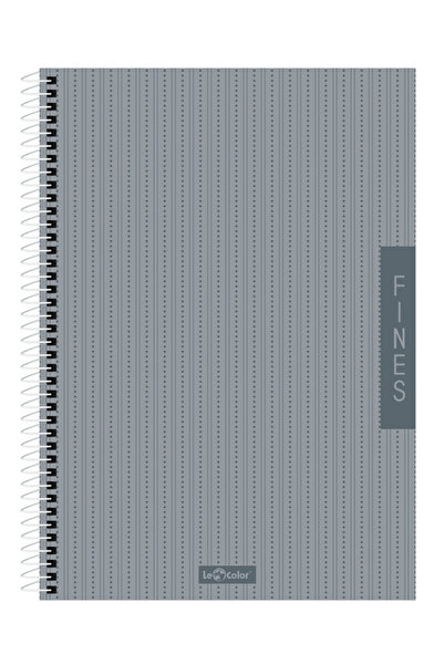 Le Color Fines Office Notebook A4 Spiral Lined Gray