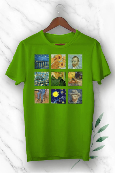 perseusshopping Μπλουζάκι με στάμπα Unixes Black Art Van Gogh Portrait Collage