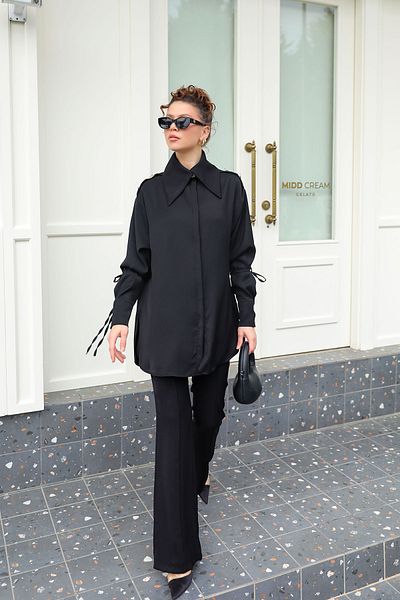 Melike Tatar BLACK Button Detailed Suit 32-2015