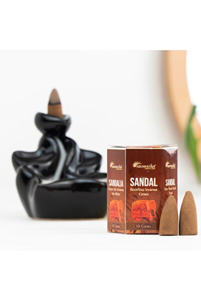 Aromatika Sandal Aromalı Backflow Geri Akış Konik Organik Tütsü (Backflow)