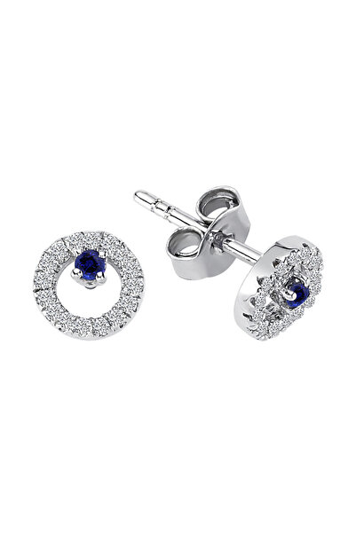 Sirius Pırlanta Kadın Safir Ve Pırlanta Taşlı Küpe