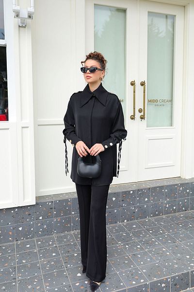 Melike Tatar BLACK Button Detailed Suit 32-2015