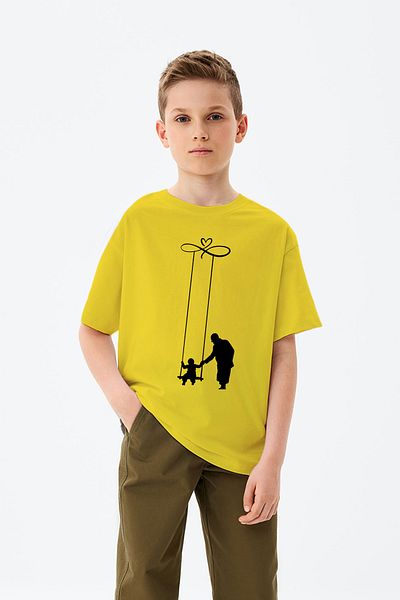 ADABEBEK Atatürk and Children's Love Themed Infinity Printed April 23 Custom Boys' T-Shirt