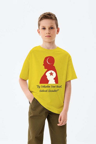 ADABEBEK Ey the Rising Generation, The Future Is Yours Printed April 23 Custom Boy T-Shirt