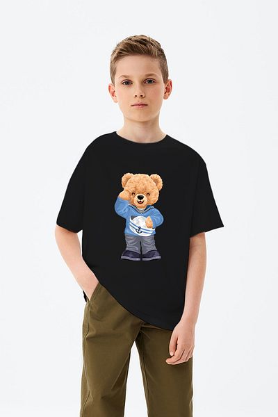 ADABEBEK Tricou pentru băieți cu imprimeu Sailor Tedy Bear