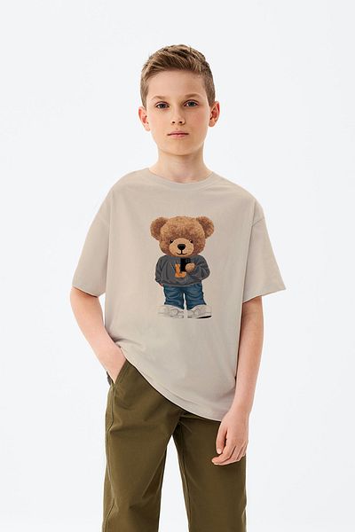 ADABEBEK TeddyBear τυπωμένο μπλουζάκι για αγόρι με φωτογραφία