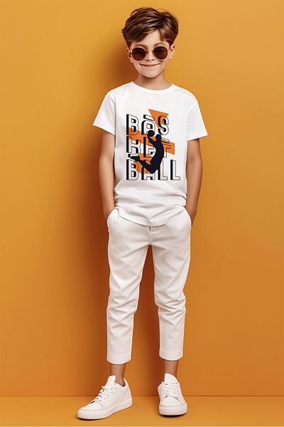 ADABEBEK Tricou pentru băieți cu imprimeu scris de jucător de baschet