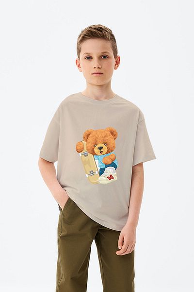 ADABEBEK Sneakers Skateboarding Teddy Bear μπλουζάκι για αγόρια