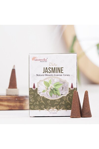 Aromatika Yasemin Aromalı Organik Kömürsüz Konik Tütsü