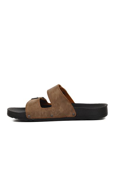 Pierre Cardin PC-7241 Ανδρικές παντόφλες διπλές ριγέ Mink Nubuck