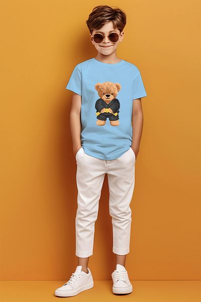 ADABEBEK Tricou pentru băieți cu imprimeu Karate Bear