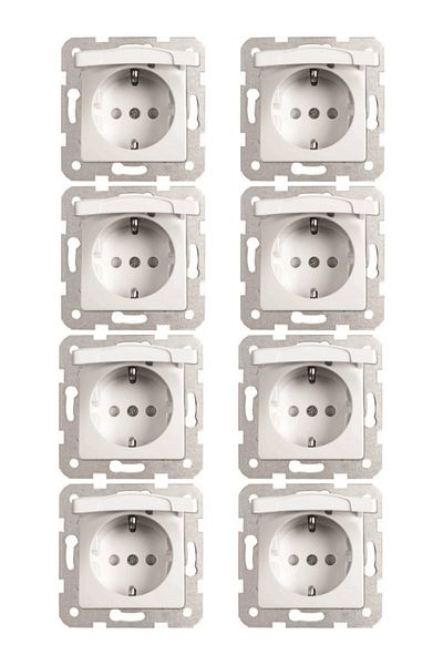 VİKO Viko Linnera Grounded Child Protected Covered Socket White90440012 (Frame Included) (8 Pieces)