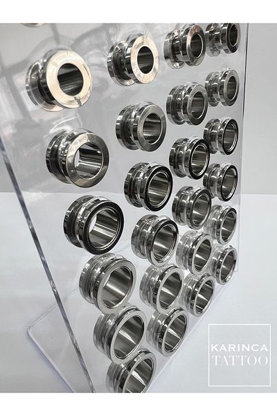 Karınca Piercing Black Or Silver Silver Color Steel Ear Tunnel Piercing (Ant Tattoo)