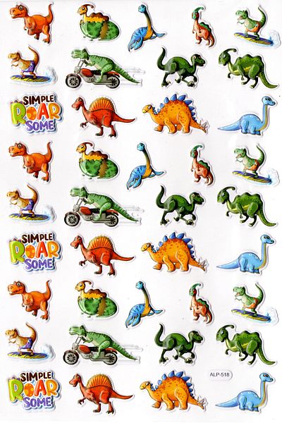Limmy Με τον Crazy Biker Dinosaur με μέγεθος A4 - Αυτοκόλλητο Planner με ανάγλυφο (lim518)