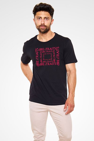 tf tişörtfabrikası Μπλουζάκι Dire Straits Μαύρο Unisex T-Shirt