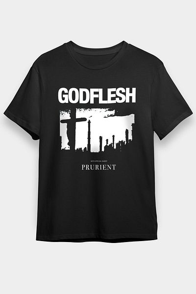 tf tişörtfabrikası Μπλουζάκι Godflesh Μαύρο Unisex T-Shirt