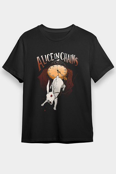 tf tişörtfabrikası Alice in Chains Μαύρο μπλουζάκι Unisex