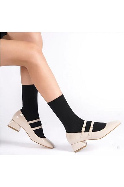 Afilli Pantofi cu toc de zi cu zi, eleganti, cu toc stiletto, cu vârf tocit, din piele lăcuită