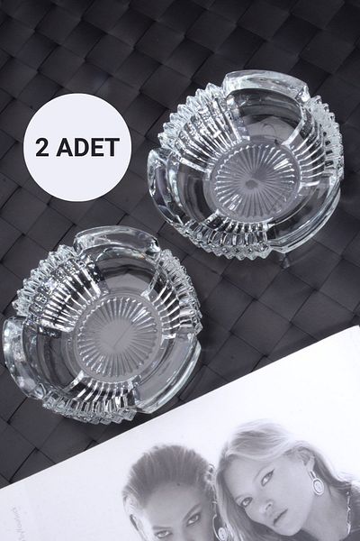Rotanev 2 Pieces Glass Crystal Luxury Ashtray - Ashtray - Round Ashtray
