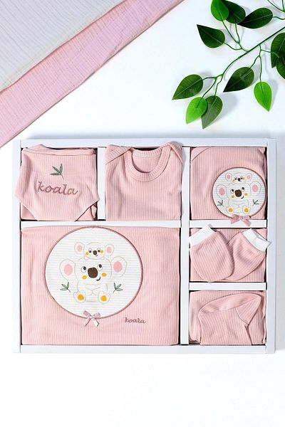 Sitilin Baby Girl Pink Koala 100% Cotton 10-Piece Hospital Discharge Set STL6515