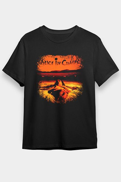 tf tişörtfabrikası Alice in Chains Μαύρο μπλουζάκι Unisex