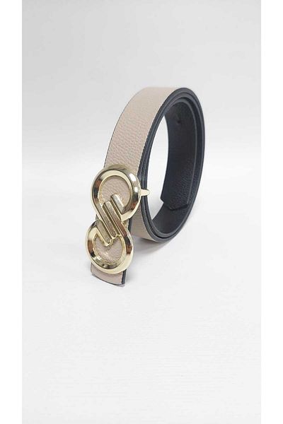 Kemerix Double-Way Women's Belt with Gold Buckle