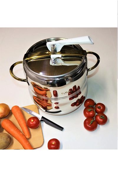 OMS PASLANMAZ Oms 5104 GOLD Classic Chubby Casserole Pressure Cooker 9 Liters
