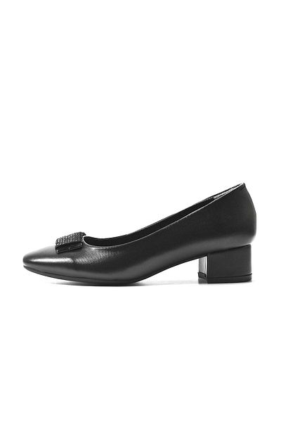 Beety 061 Pantofi de damă cu toc gros scurt, negri
