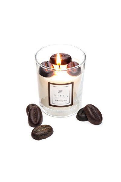 Missi Kahve Çekirdek Dekorlu Kahve Kokulu Vegan Mum (140 GR)