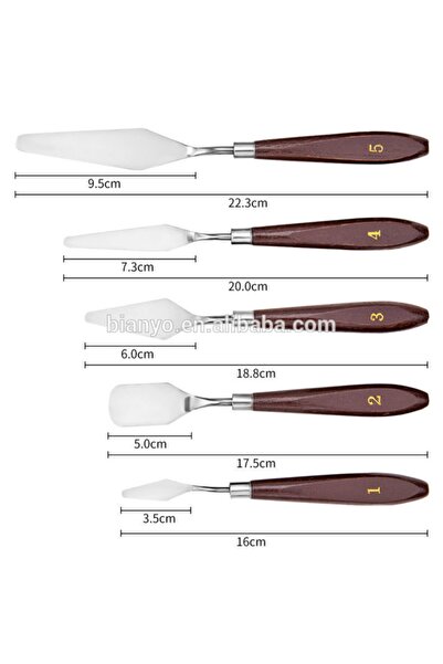 Hobialem 5 Li Metal Spatula Seti, Çelik Spatul, Akrilik, Yağlı Boya, Hobi Çalışmaları