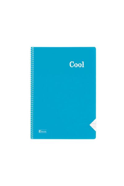 Cool A4 72 Yaprak Plastik Kapak Spiralli Defter (321611) Çizgili Mavi
