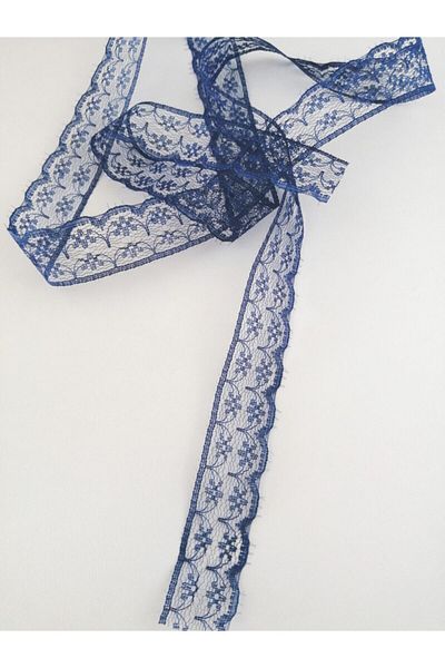 Hobigram Μπλε Navy Lace Ribbon – Προσαρμοσμένο σχέδιο, Αξεσουάρ, Ποιοτική Παραγωγή, Εντυπωσιακό Στυλ – Κορδέλα – Kurde