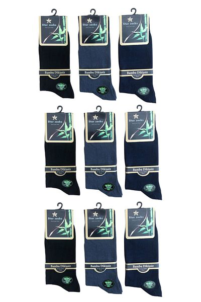 Star Socks Мъжки безшевни бамбукови чорапи, 9 чифта