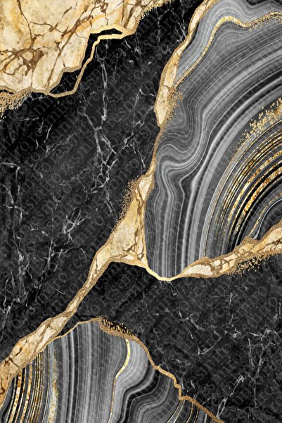Resmiro Granit Mermer Desenli Dijital Baskılı Halı