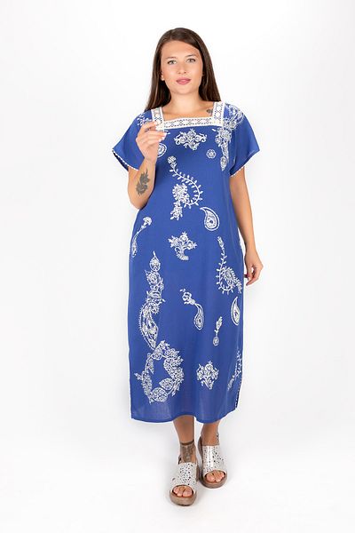 Kardelen Butik Ümraniye Saks Blue Şilebezi Lace Collar Dress