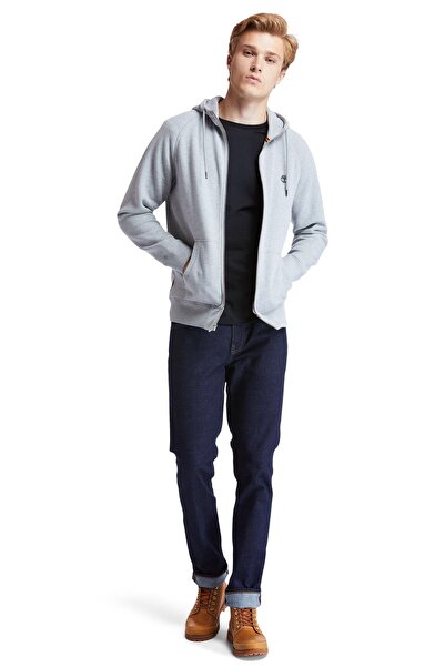 Timberland Men's Gray Exeter River Hooded Zipper Top