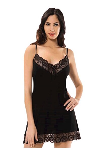 KOTA Kadın Siyah Gecelik Takımı 6204