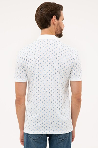 Pierre Cardin Λευκό T-shirt Polo Slim Fit λαιμόκοψη