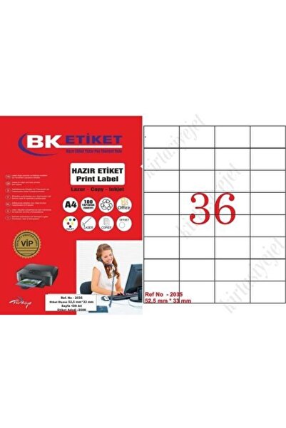 BK Tw-2035 Veličina 52,5 x 33 mm laserska etiketa A4 36 etiketa na listu