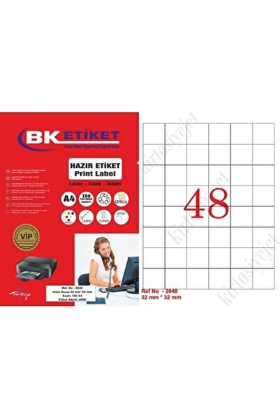 BK Tw-2048 Veličina 32 X 32 mm Laserska etiketa A4 48 etiketa na listu