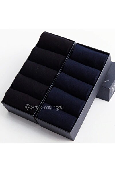 çorapmanya 10 Çift Bambu Erkek Siyah Lacivert Soket Çorap 4 Mevsim Dayanıklı ...