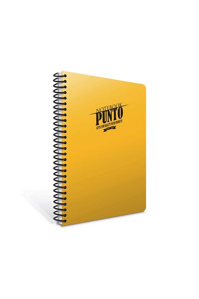 Gıpta Punto A4 180 Sheets Plastic Cover Spiral Notebook (6545) Checked Dark Yellow