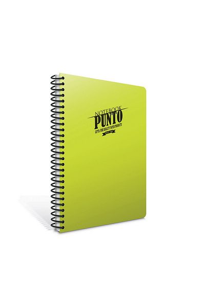 Gıpta Punto A4 200 Sheets Plastic Cover Spiral Notebook (6547) Checked Light Green