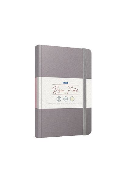 Gıpta Denim Notes 13x21 120 coli Caiet elastic cu copertă rigidă cusut (3940) Gri cu rigle