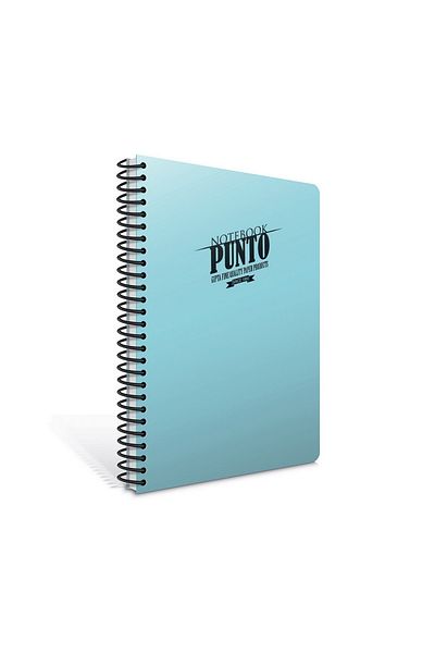 Gıpta Punto A4 200 Sheets Plastic Cover Spiral Notebook (6547) Checked Light Blue