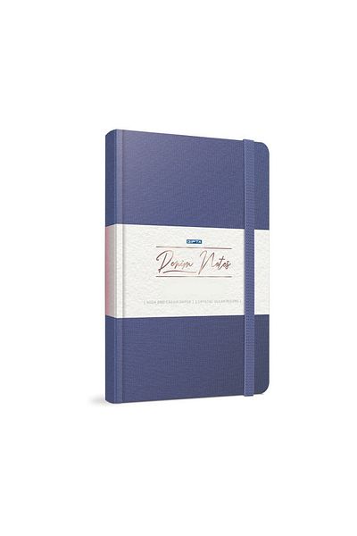 Gıpta Denim Notes 13x21 120 coli Caiet elastic cu copertă rigidă cusut (3940) albastru cu rigle