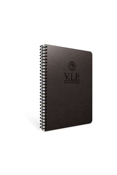 Gıpta Vip 17x24 140 coli Copertă din piele Caiet cu spirală (1083) în carouri negru