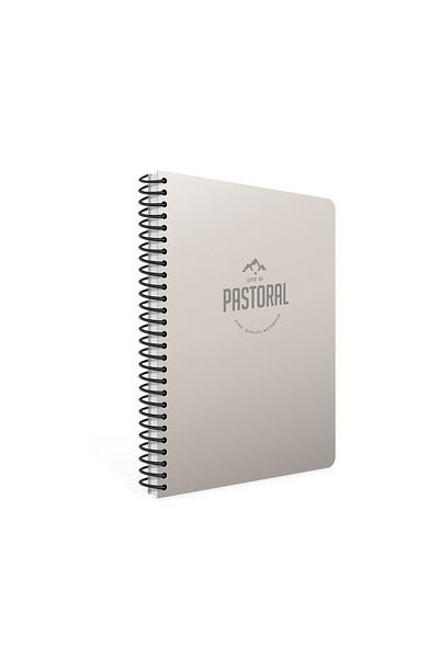 Gıpta Pastoral 17x24 96 Sheets Plastic Cover Spiral Notebook (3253) Striped Gray